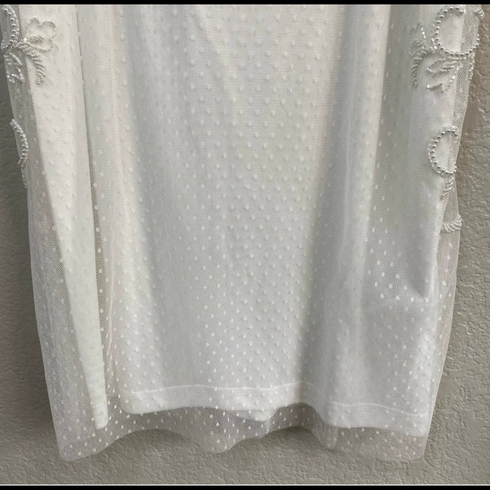 adrianna papell womens off shoulder beaded white dress new size 18 - Picture 6 of 6